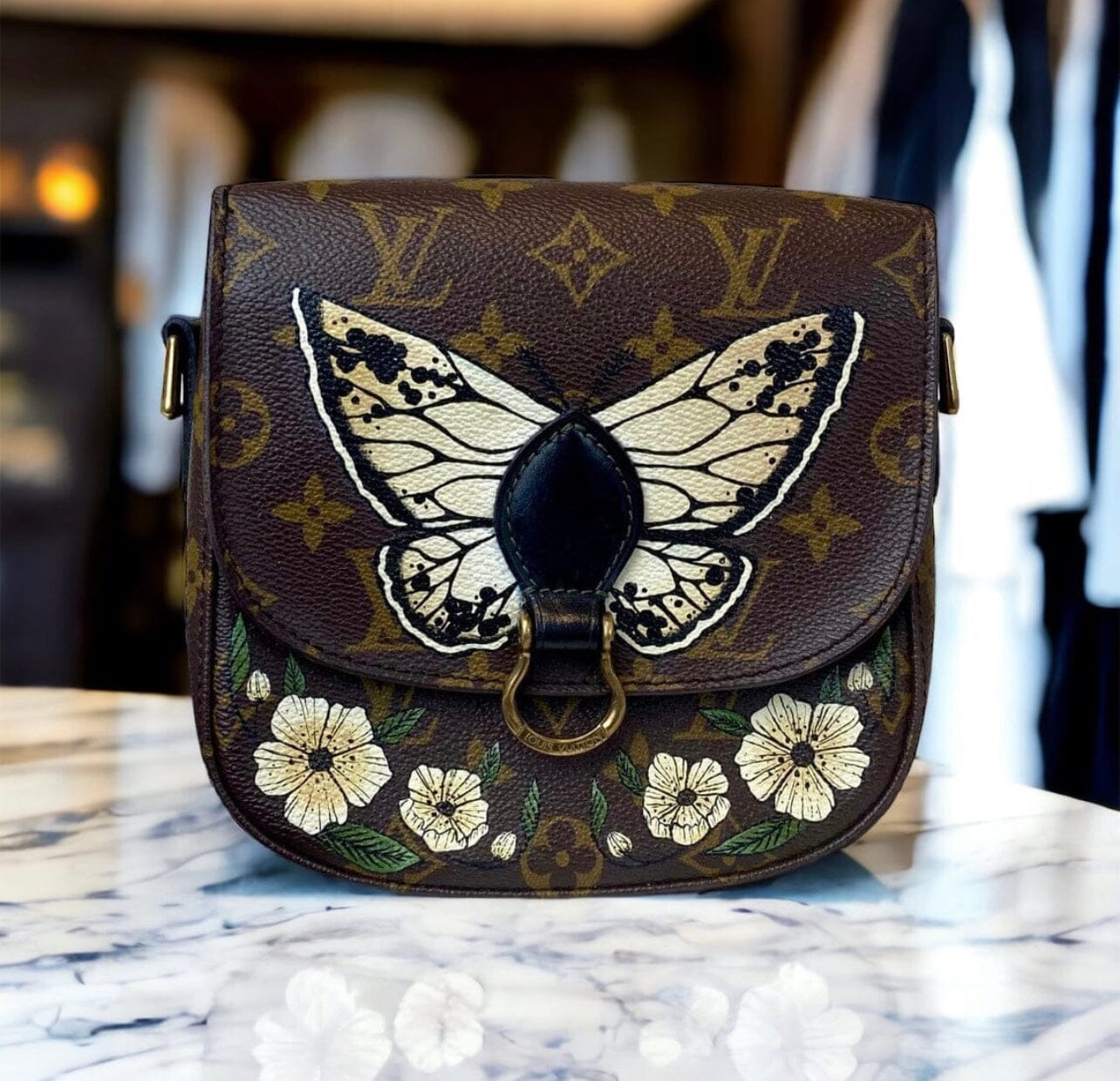 Louis Vuitton With Butterfly Embroidery Design