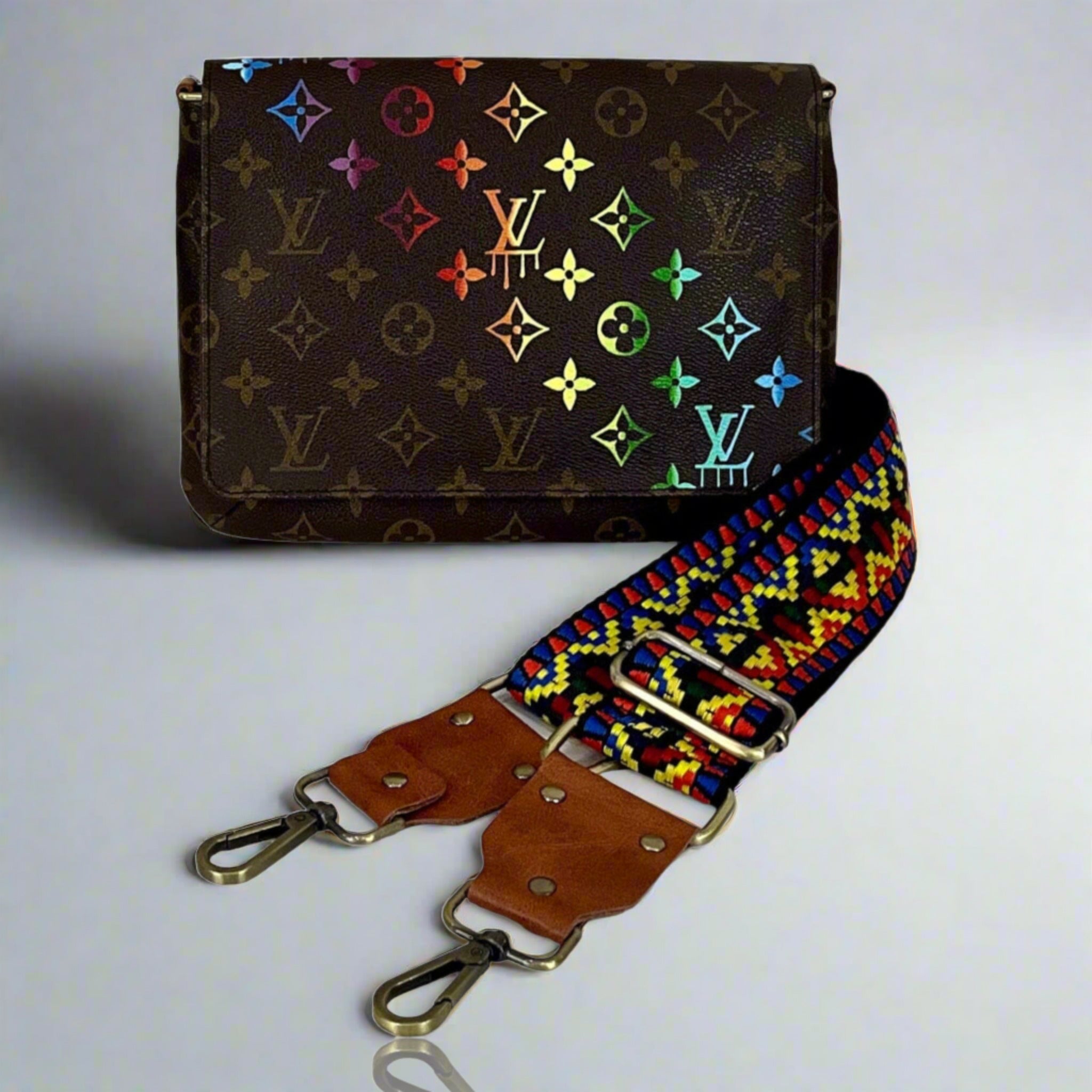 Louis Vuitton, Bags, Vintage Lv Wallet White With Rainbow Logos