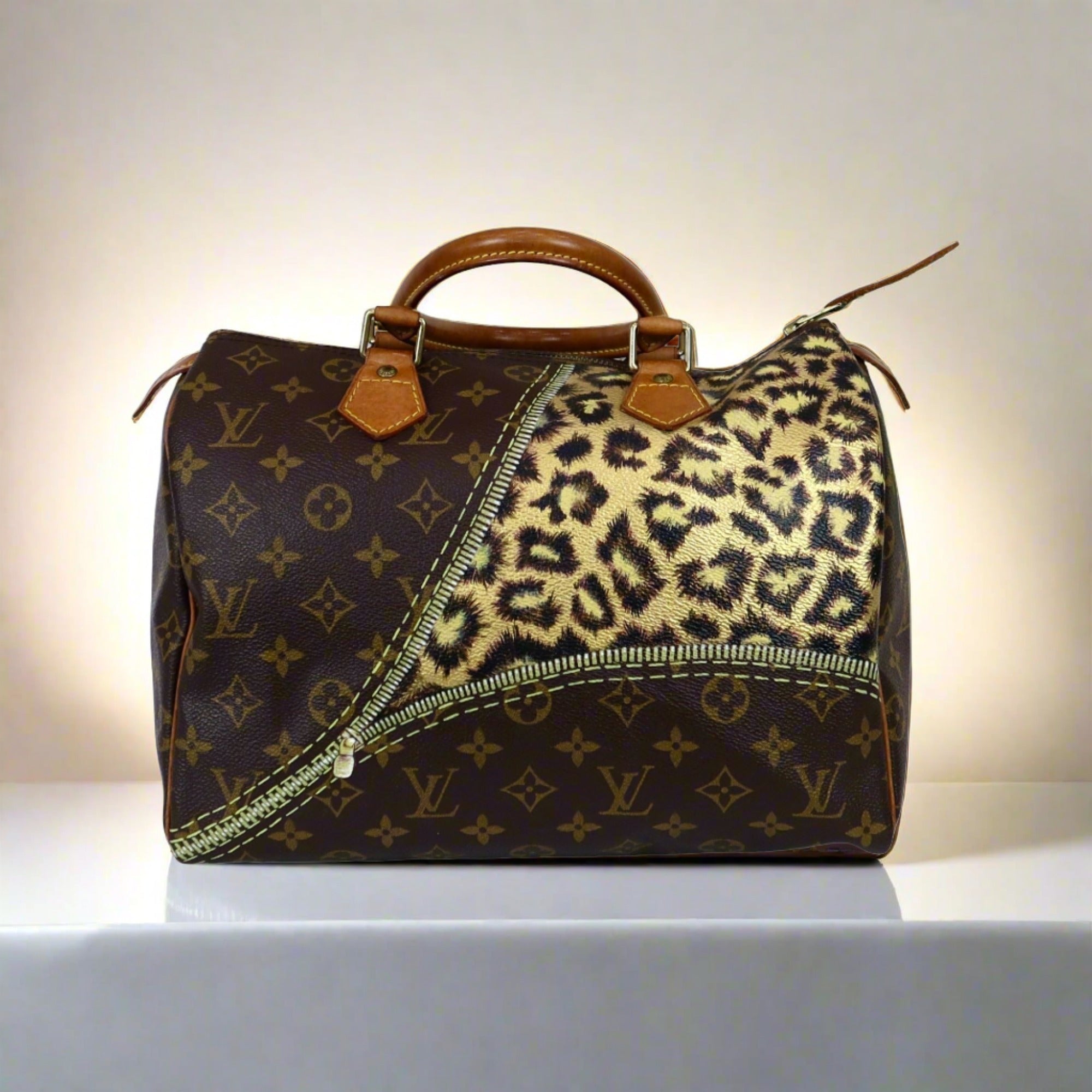 Bags, Leopard Repurposed Lv Duffle