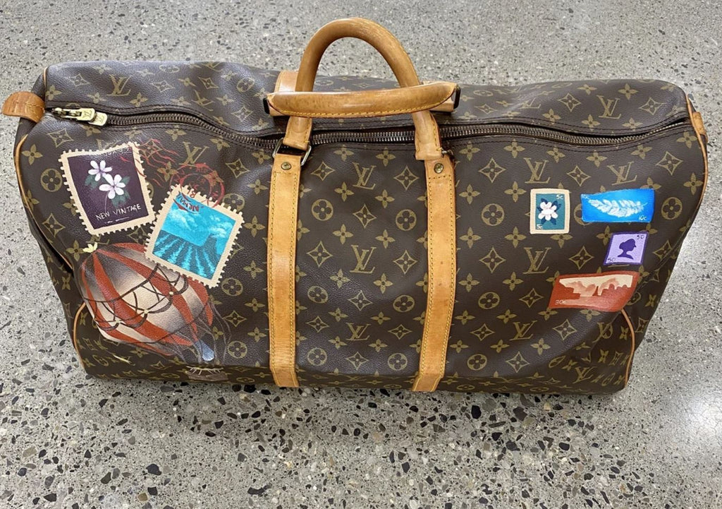 Pre-owned Louis Vuitton Keepall Light Up Leather Travel Bag In