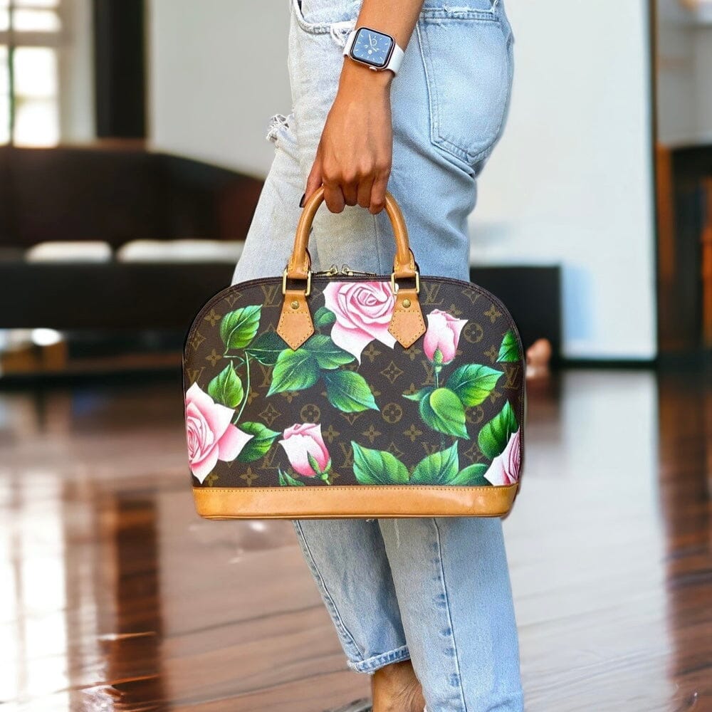 Louis vuitton pink flower purse 