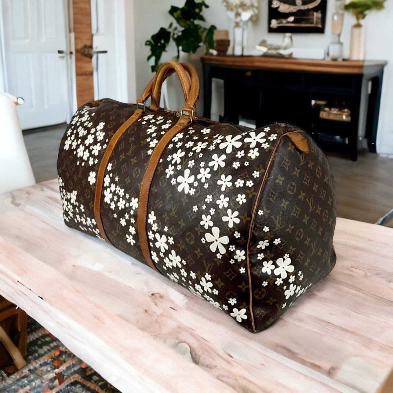 Handpainted 'The Kid' on LV Travel Luggage. Personalized for Mrs