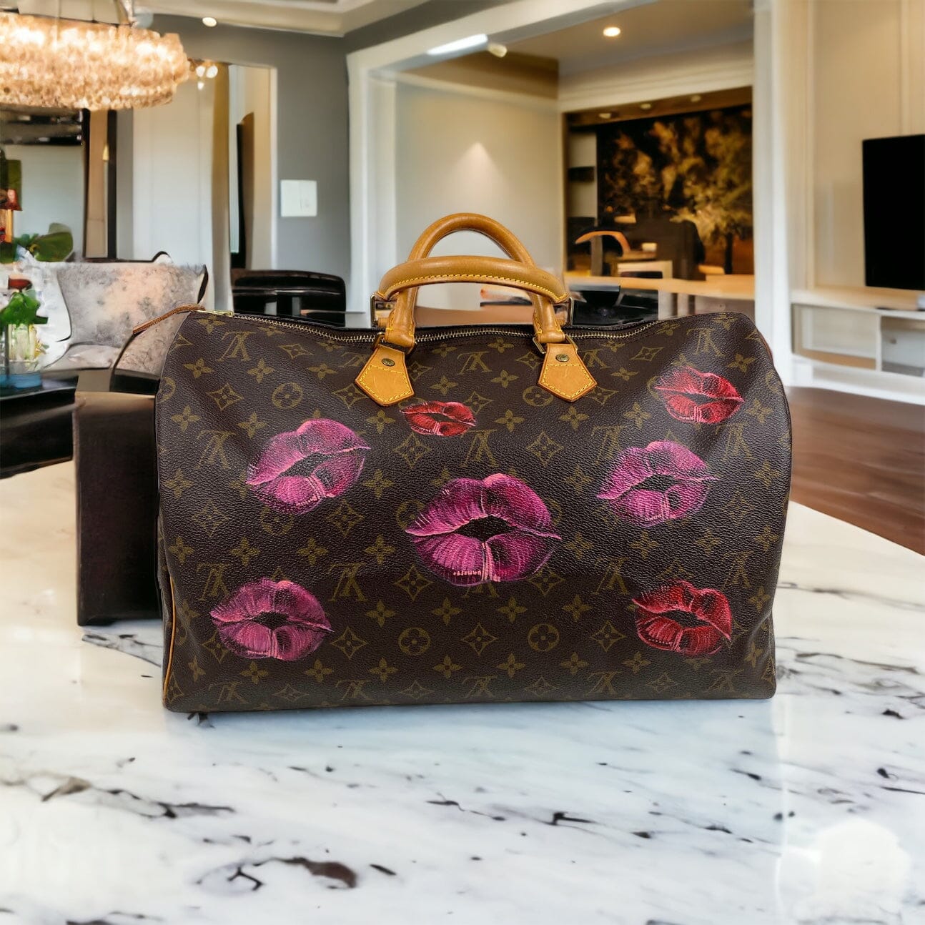 Louis Vuitton, Bags, Louis Vuitton Custom Pink Speedy 3 Bag