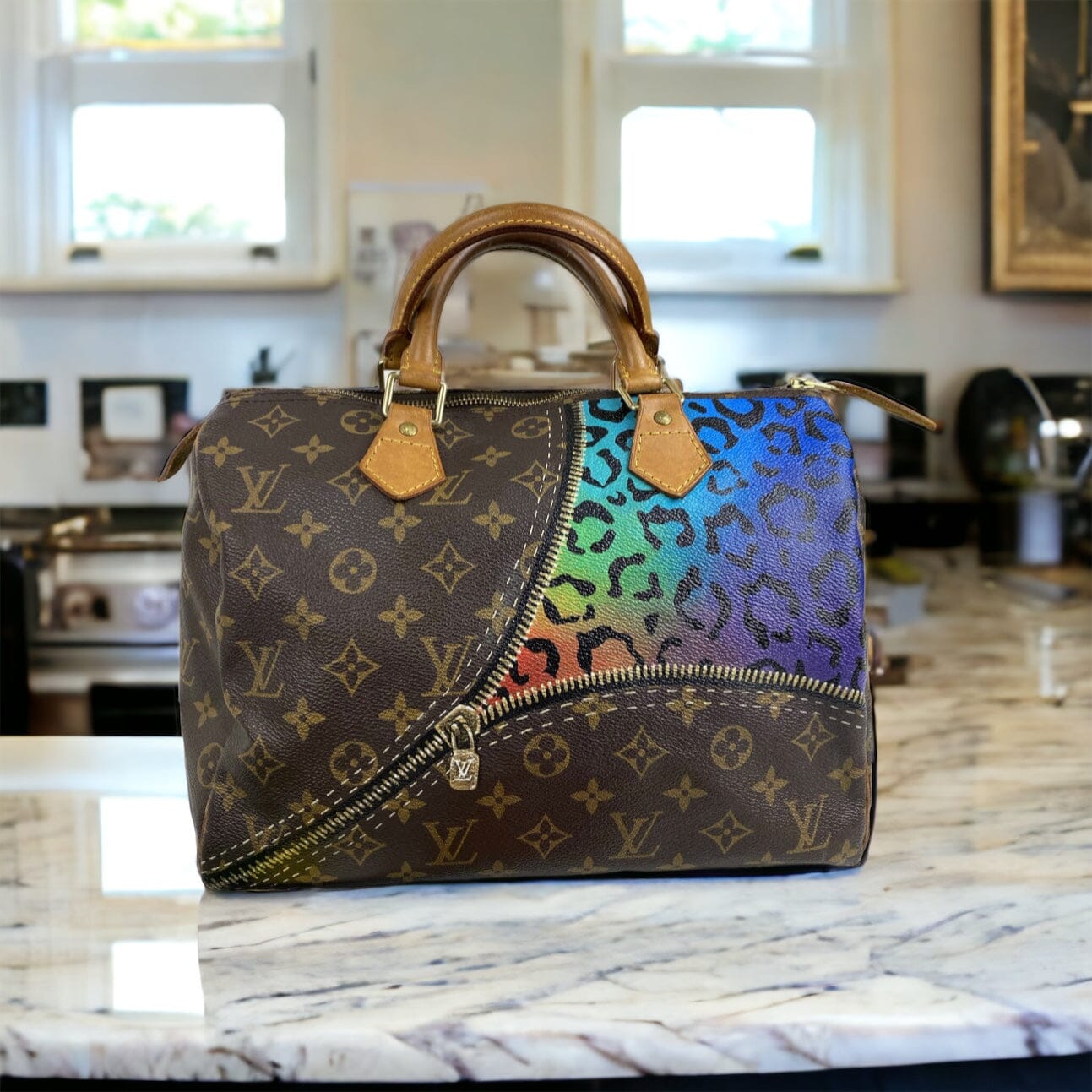 Hand painted Louis Vuitton by New Vintage Handbags