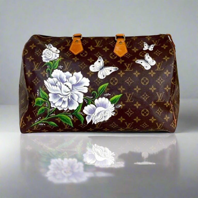 Louis Vuitton - Authenticated Handbag - Cloth Brown Floral for Women, Very Good Condition