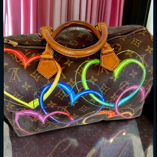 LV genuine leather plus pvc classic old flower saddle bag made in france  rare antique bag retro - Shop 1j-studio Handbags & Totes - Pinkoi