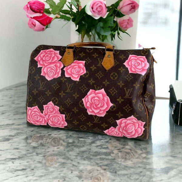 Pink and green lv bag sale