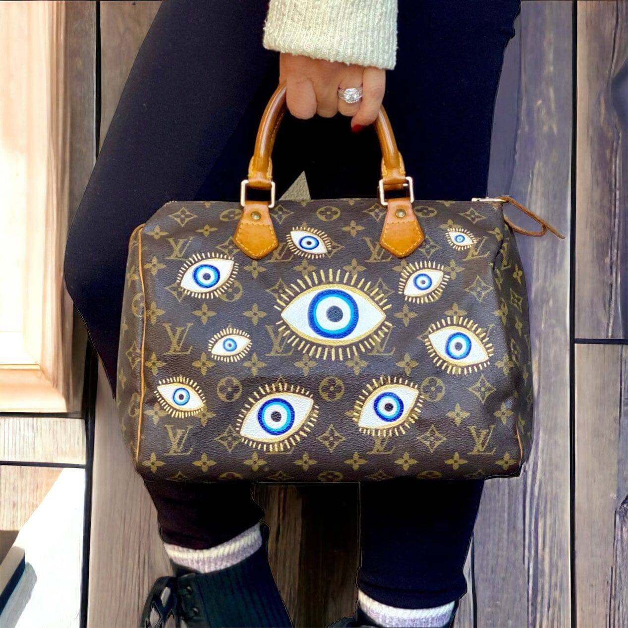 Hand painted Louis Vuitton Bag