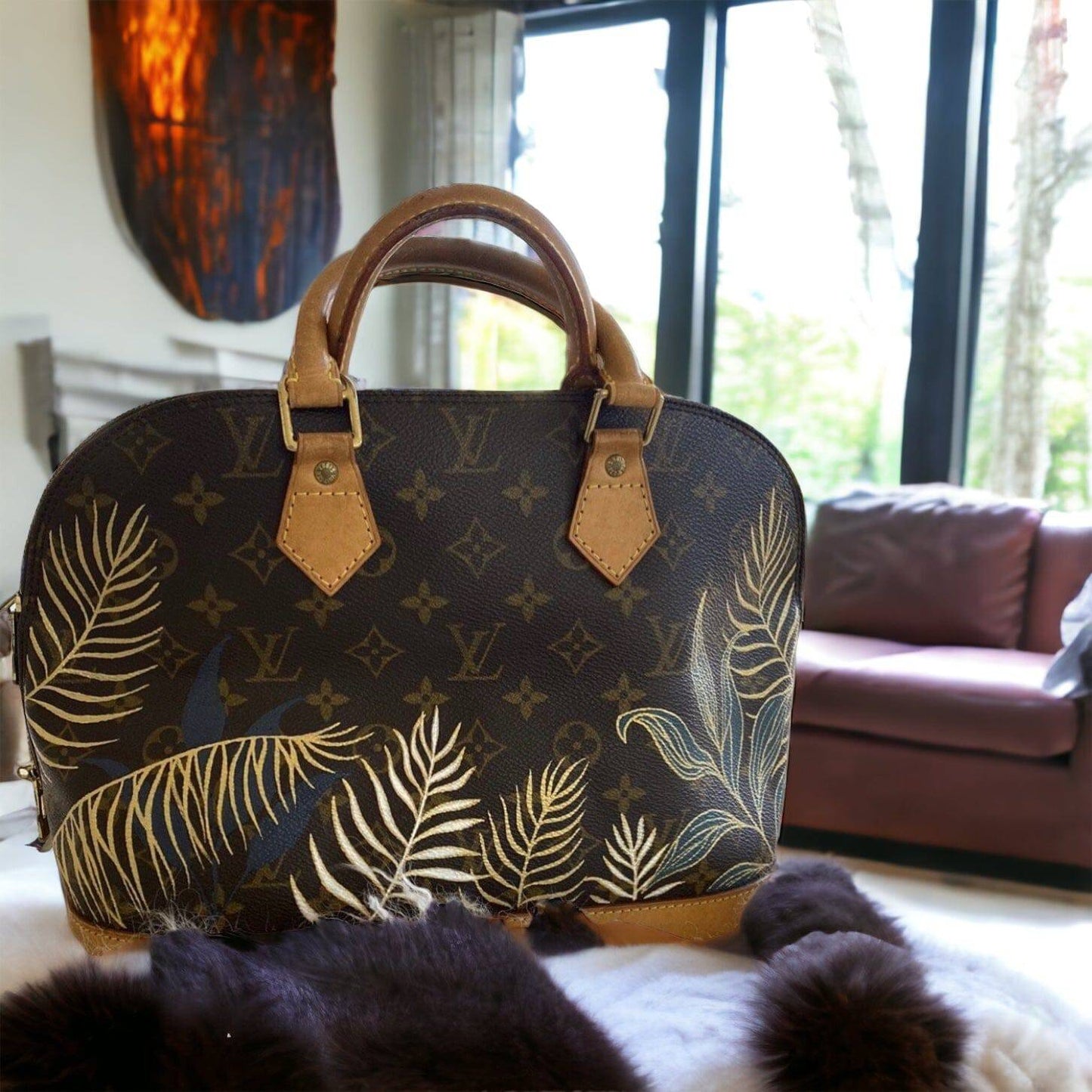 Hand painted Louis Vuitton Bag