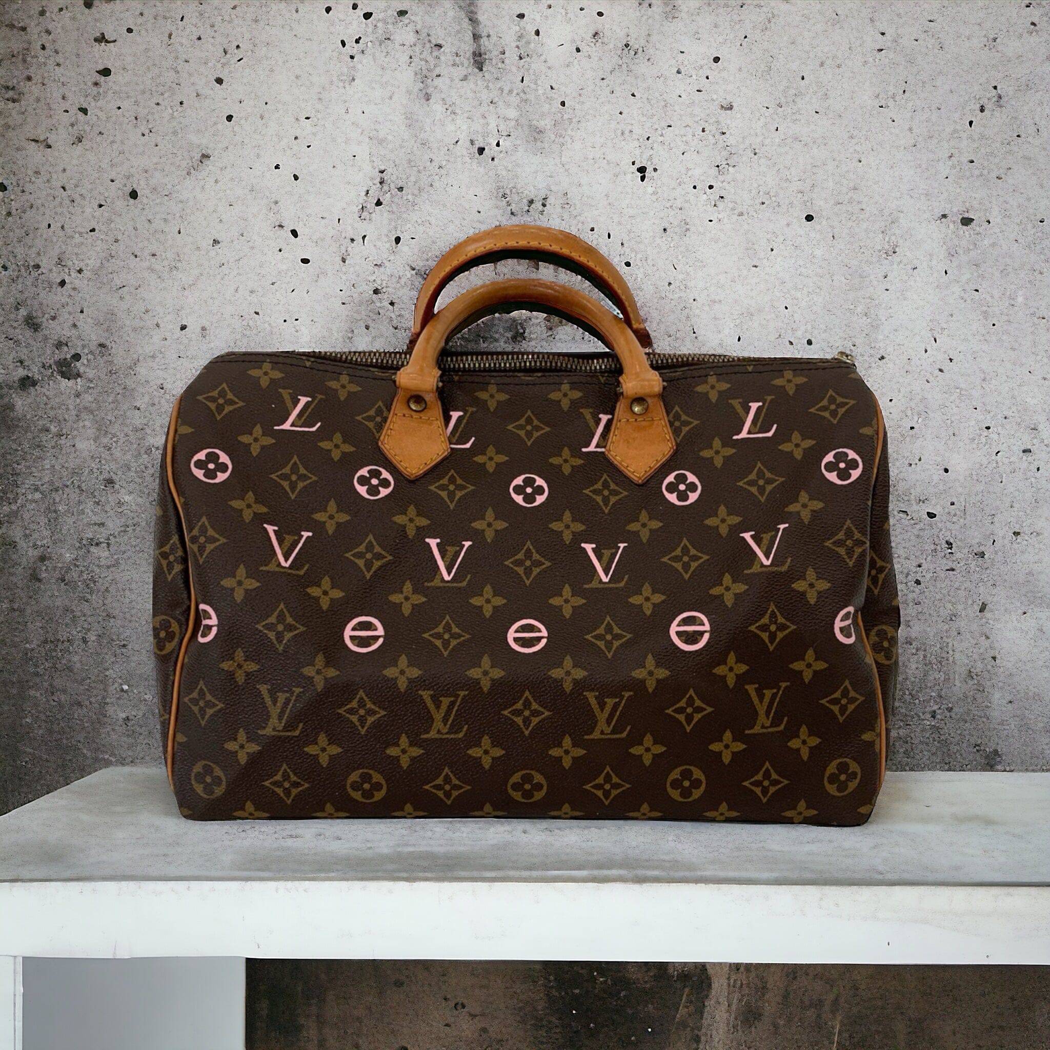 Louis Vuitton Vintage Speedy 35 shops Logo Bag