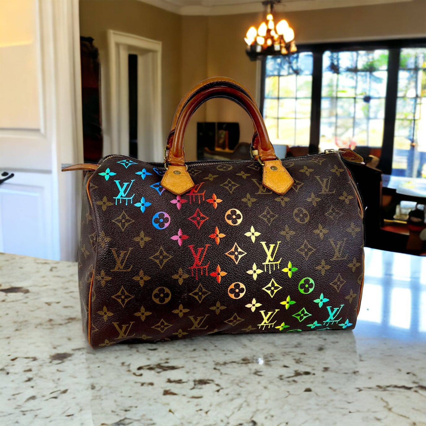 Custom Painted Louis Vuitton Speedy 30 New Vintage Handbags