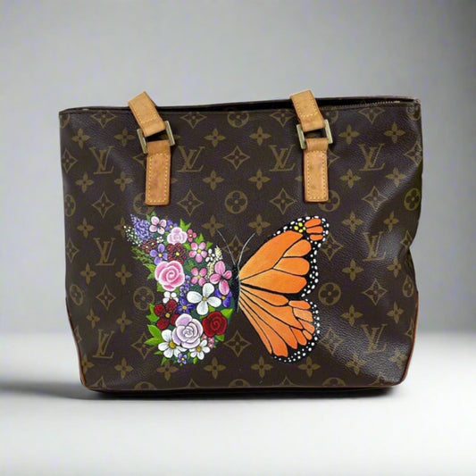 Louis Vuitton Vintage Customized Hand Painted Poppy Flower Deauville  Handbag at 1stDibs
