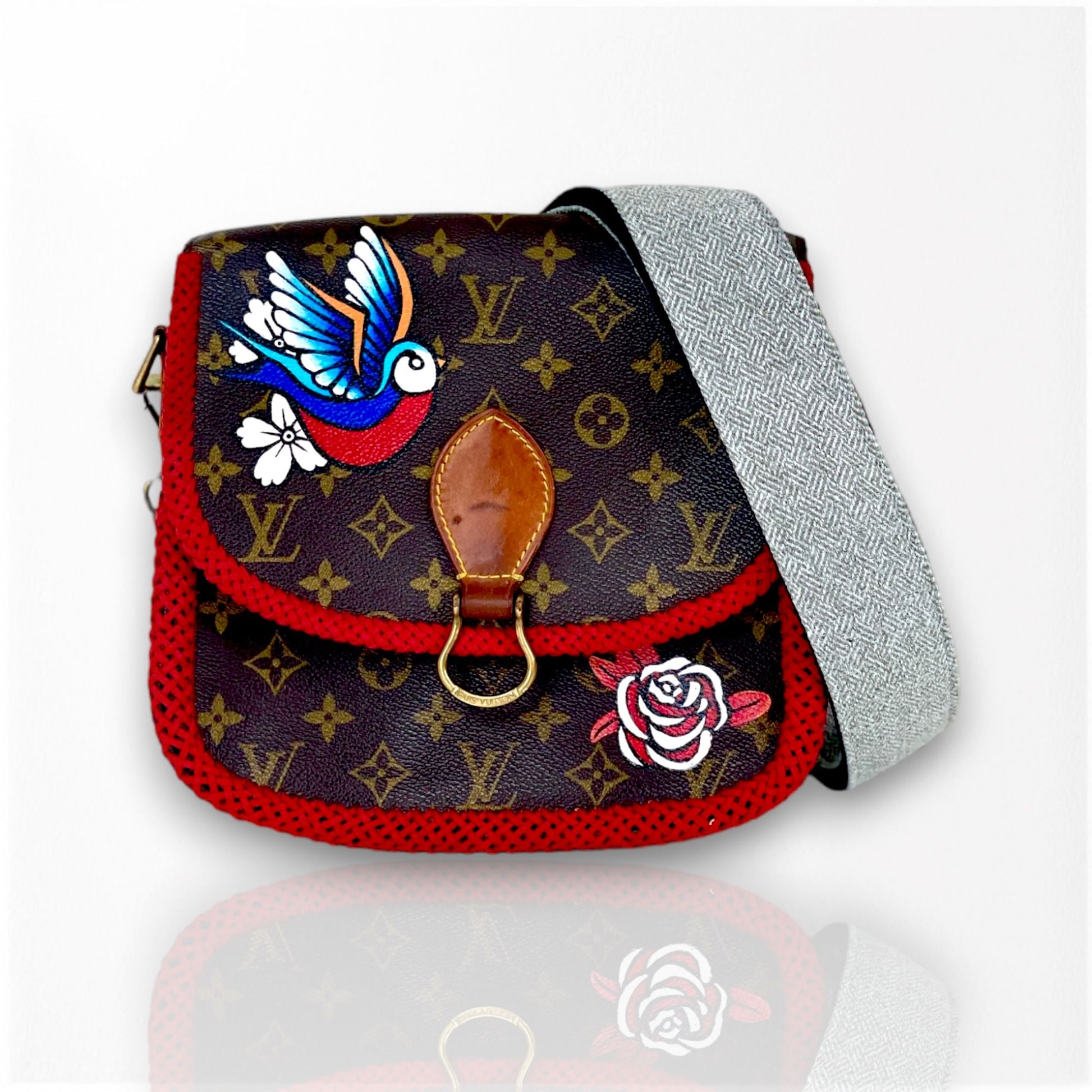 Custom Painted Louis Vuitton St. Cloud Handbag