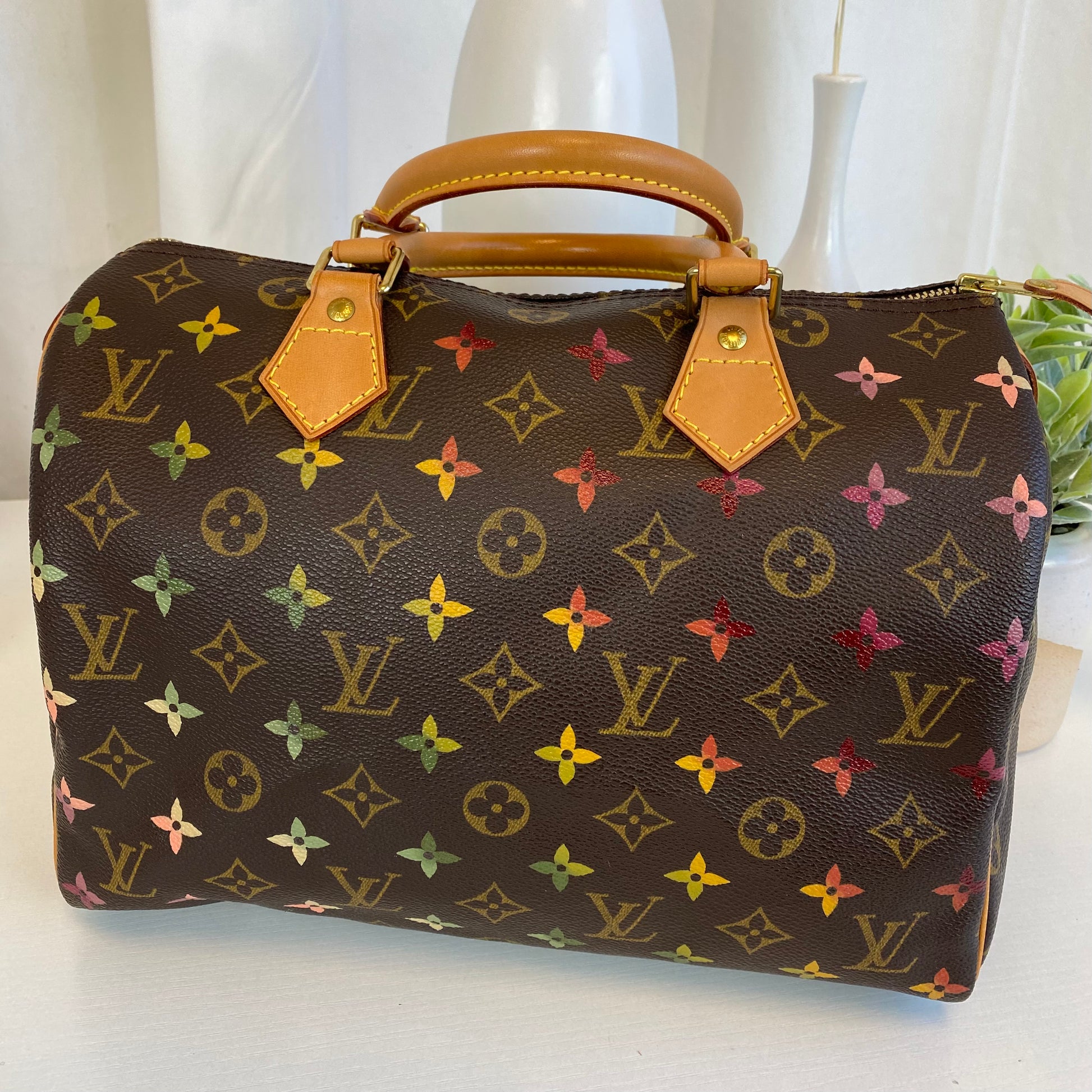 Louis Vuitton - Authenticated Speedy Handbag - Gold for Women, Good Condition